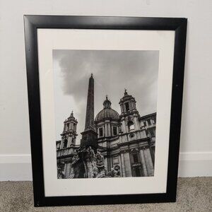 Piazza Navona B&W Print - Fountain & Baroque Architecture, Rome